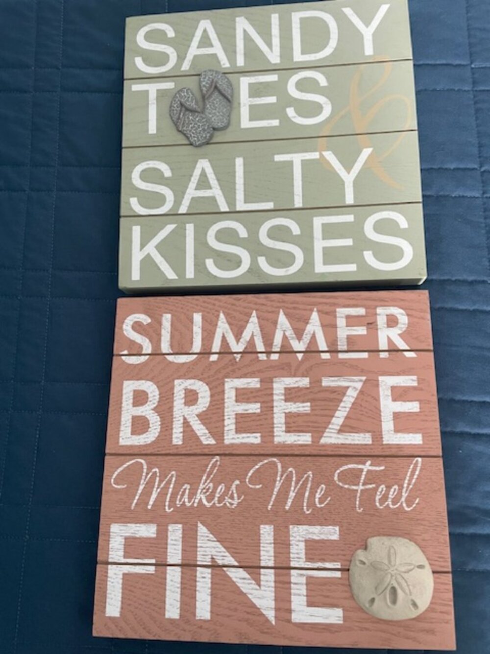 Sandy Toes, Salty Kisses, Summer Breeze Signs, Set of 2